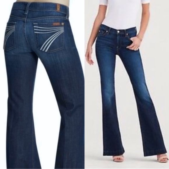 7 For All Mankind Dojo White Thread 29.5” Inseam